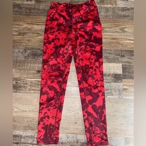 Zella Girls Red Floral Leggings L 10/12 Athletic Yoga Pants Nordstrom